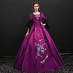 Princess Shakespeare Gothic Rococo Vintage Inspired Medieval Dress Party Costume Masquerade Women's Costume Vintage Cosplay Party Halloween Masquerade 34-Length Sleeve Ball Gown Dress Christmas Lightinthebox