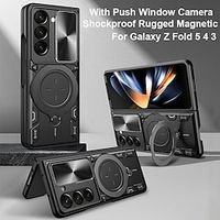 Phone Case For Samsung Galaxy Z Fold 5 With Magsafe with Screen Protector Full Body Protective Support Wireless Charging Solid Color PC Lightinthebox - thumbnail