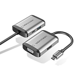 VENTION TFAHB USB 3.0 USB C to VGA USB 3.0 USB 3.0 USB C HDMI USB Hub 4 Ports For Windows, PC, Laptop miniinthebox