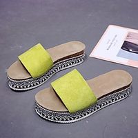 Women's Sandals Chunky Heel Round Toe Rubber PU Black Yellow Light Red Lightinthebox - thumbnail