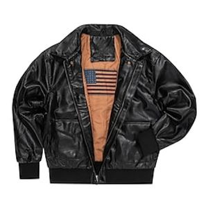 Men Air Force A-2 Leather Flight Bomber Jacket Lightinthebox
