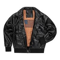 Men Air Force A-2 Leather Flight Bomber Jacket Lightinthebox - thumbnail
