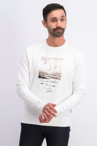 Mens Graphic Print Sweater  White