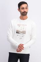 Mens Graphic Print Sweater  White - thumbnail