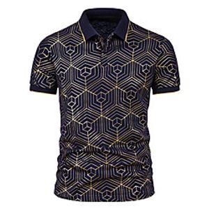 Men's Polo Graphic Short Sleeve Casual Tops Fashion White Black Wine Lightinthebox