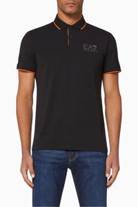 EA7 Cotton-Blend Polo T-Shirt