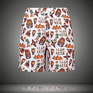 Men's Casual  Sporty Outdoor Sports Daily Beach Shorts Pants Graphic Short Drawstring Elastic Drawstring Design Orange Lightinthebox