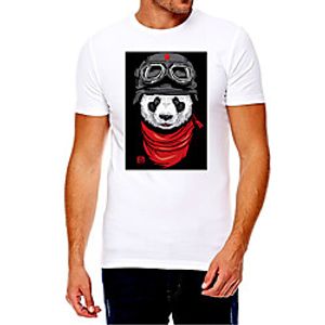 Men's Unisex Tee T shirt Hot Stamping Graphic Prints Panda Soldier Plus Size Print Short Sleeve Casual Tops Cotton Basic Fashion Designer Big and Tall White Lightinthebox