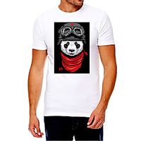 Men's Unisex Tee T shirt Hot Stamping Graphic Prints Panda Soldier Plus Size Print Short Sleeve Casual Tops Cotton Basic Fashion Designer Big and Tall White Lightinthebox - thumbnail
