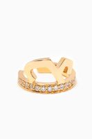 Khatt "Ein" Single Ear Cuff with Diamonds in 18kt Yellow Gold - thumbnail