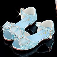 Girls' Flats Flower Girl Shoes Princess Shoes School Shoes Rubber PU Little Kids(4-7ys) Big Kids(7years ) Daily Party  Evening Walking Shoes Rhinestone Bowknot Sparkling Glitter Blue Pink Silver Lightinthebox - thumbnail