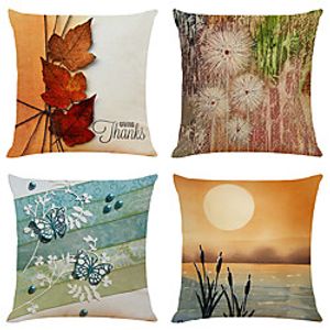 Autumn Double Side Cushion Cover 4PC Soft Decorative Square Throw Pillow Cover Cushion Case Pillowcase for Bedroom Livingroom Superior Quality Machine Washable Indoor Cushion for Sofa Couch Bed Chair Lightinthebox