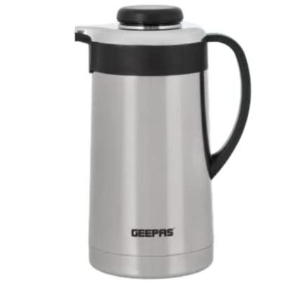 Geepas Stainless Steel Vacuum Flask Double Walled Airpot, Silver - GVF27015 Geepas Stainless Steel Vacuum Flask Double Walled Airpot, Silver - GVF27015