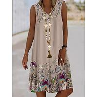 Women's Casual Dress Tank Dress Graphic Print V Neck Mini Dress Stylish Daily Vacation Sleeveless Summer Lightinthebox