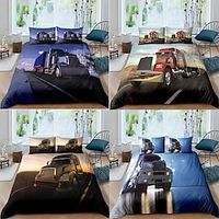 Truck Duvet Cover Set Quilt Bedding Sets Comforter Cover,Queen/King Size/Twin/Single/(Include 1 Duvet Cover, 1 Or 2 Pillowcases Shams),3D Prnted miniinthebox - thumbnail