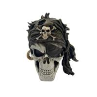 AquaSpectra Pirate Skull Black Bandana Aquarium Decor - 17X15X18Cm