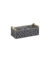Homesmiths Small Cotton Rope Basket With Handle Grey 30 x 14 x H9 cm