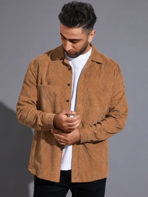Men Casual Autumn Winter Plain Coat Long Sleeve Shirt Men Casual Autumn Winter Plain Coat Long Sleeve Shirt