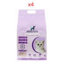 Pets Club Soya Bean Clumping Cat Litter Lavender 7L (2.5 Kg) (Pack of 4)