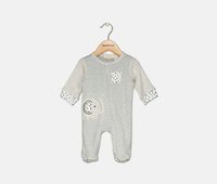 Baby Boys Elephant Footed Coverall  Crispy Grey - thumbnail