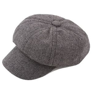 Vintage Stripe Cotton Blend Octagonal Cap