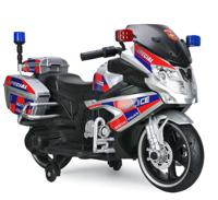 Megastar Ride On Police Force 12V Electric Motorcycle Rechargeable Battery Operated Bike For Kids - Silver (UAE Delivery Only)