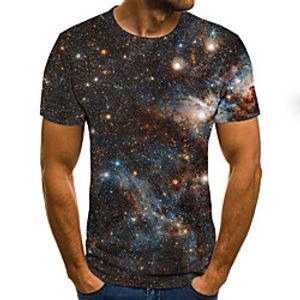 Men's T shirt Polka Dot Color Block 3D Plus Size Print Short Sleeve Daily Tops Basic Exaggerated Rainbow miniinthebox