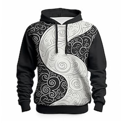 Graphic Geometric Spiral Fashion Daily Basic Men's 3D Print Hoodie Pullover Sports Outdoor Holiday Vacation Hoodies Black White Black White Hooded Front Pocket Print Spring Fall Designer Lightinthebox Graphic Geometric Spiral Fashion Daily Basic Men's 3D Print Hoodie Pullover Sports Outdoor Holiday Vacation Hoodies Black White Black White Hooded Front Pocket Print Spring Fall Designer Lightinthebox
