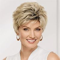 Synthetic Wig Curly Pixie Cut Machine Made Wig Short A1 A2 A3 A4 Synthetic Hair Women's Soft Fashion Easy to Carry Blonde Brown Silver miniinthebox