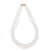 Sri Jagdamba Pearls 3 Line Knoted Round Pearl Set - JPJUN-20-207