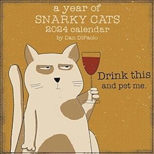 A Year of Snarky Cats 2024 Wall Calendar, Christmas Gift Home Decoration Xmas Gift miniinthebox