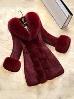 Fashion Warm Winter Solid Faux Fur V-Neck Coat