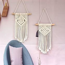 1 pc Hand-woven Pendant Wall Hanging Art Tapestry with Tassel Bohemian Crafts Decoration for Home Bedroom Decor Lightinthebox