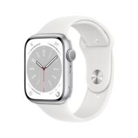 Apple Watch Series 8 GPS 45mm Silver Aluminum Case with White Sport Band