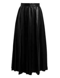 Leather Pleated Skirt - Black