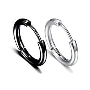 Men's Earrings Classic Holiday Birthday Stylish Simple Stainless Steel Earrings Jewelry Silver / Black For Street Formal Date Festival 1pc miniinthebox