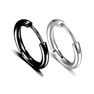 Men's Earrings Classic Holiday Birthday Stylish Simple Stainless Steel Earrings Jewelry Silver / Black For Street Formal Date Festival 1pc miniinthebox