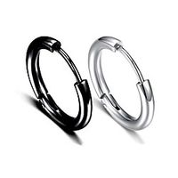 Men's Earrings Classic Holiday Birthday Stylish Simple Stainless Steel Earrings Jewelry Silver / Black For Street Formal Date Festival 1pc miniinthebox - thumbnail