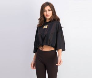 Womens 90s Retro Jacquard T-Shirt  Black