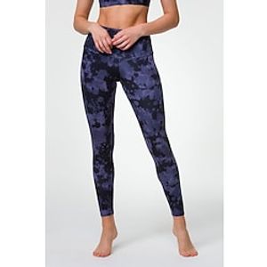 Women's Leggings Yoga Pants Tummy Control Butt Lift High Waist Yoga Fitness Gym Workout Cropped Leggings Bottoms Tie Dye Leopard Camo  Camouflage Black Green Purple Sports Activewear High Elasticity Lightinthebox