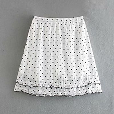 Women's Homecoming Beach Vintage Streetwear Skirts Graphic Ruffle Print White miniinthebox