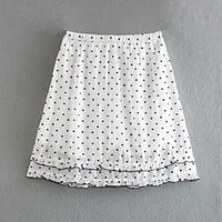 Women's Homecoming Beach Vintage Streetwear Skirts Graphic Ruffle Print White miniinthebox - thumbnail