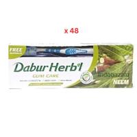 Dabur Toothpaste With Free Toothbrush, Neem - 150g x 48