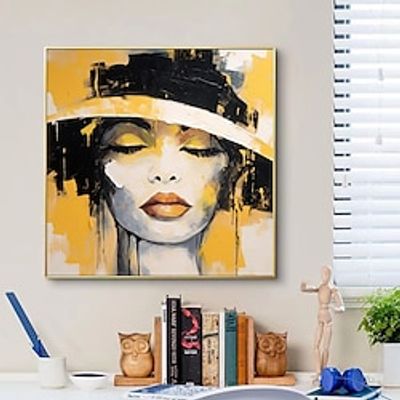 Fashion Hat Woman Hand Painted Impressionist Woman Figurative Oil Painting On Canvas Lady Portrait For Home Wall Decor No Frame Lightinthebox