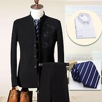 Retro Vintage Roaring 20s 1920s Outfits Suits  Blazers The Great Gatsby Gentleman Men's Cosplay Costume Masquerade Party Party  Evening Coat miniinthebox - thumbnail