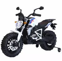 Megastar Ride On 12 V Crossover Electric Motorbike With Training Wheels - White (UAE Delivery Only)