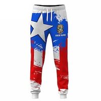 Flag Star Warm Casual Men's 3D Print Fleece Pants Sweatpants Joggers Outdoor Street Casual Daily Polyester Fleece Lined Blue S M L Mid Waist Elasticity Pants Lightinthebox - thumbnail