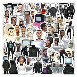 60pcs Skibidi Toilet Stickers Vinyl Waterproof for Laptop, Bumper, Water Bottles, Computer, Phone, Hard Hat, Car Stickers for Teens Adults Lightinthebox