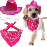 dog costume Pet Neon Light Shining Space Denim Hat Clothing Set Dog Cat Metal Denim Hat Western Denim Accessories Lightinthebox - thumbnail