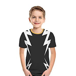 Kids Boys' T shirt Tee Short Sleeve 3D Print Graphic Black Children Tops Summer Active Regular Fit 3-12 Years miniinthebox
